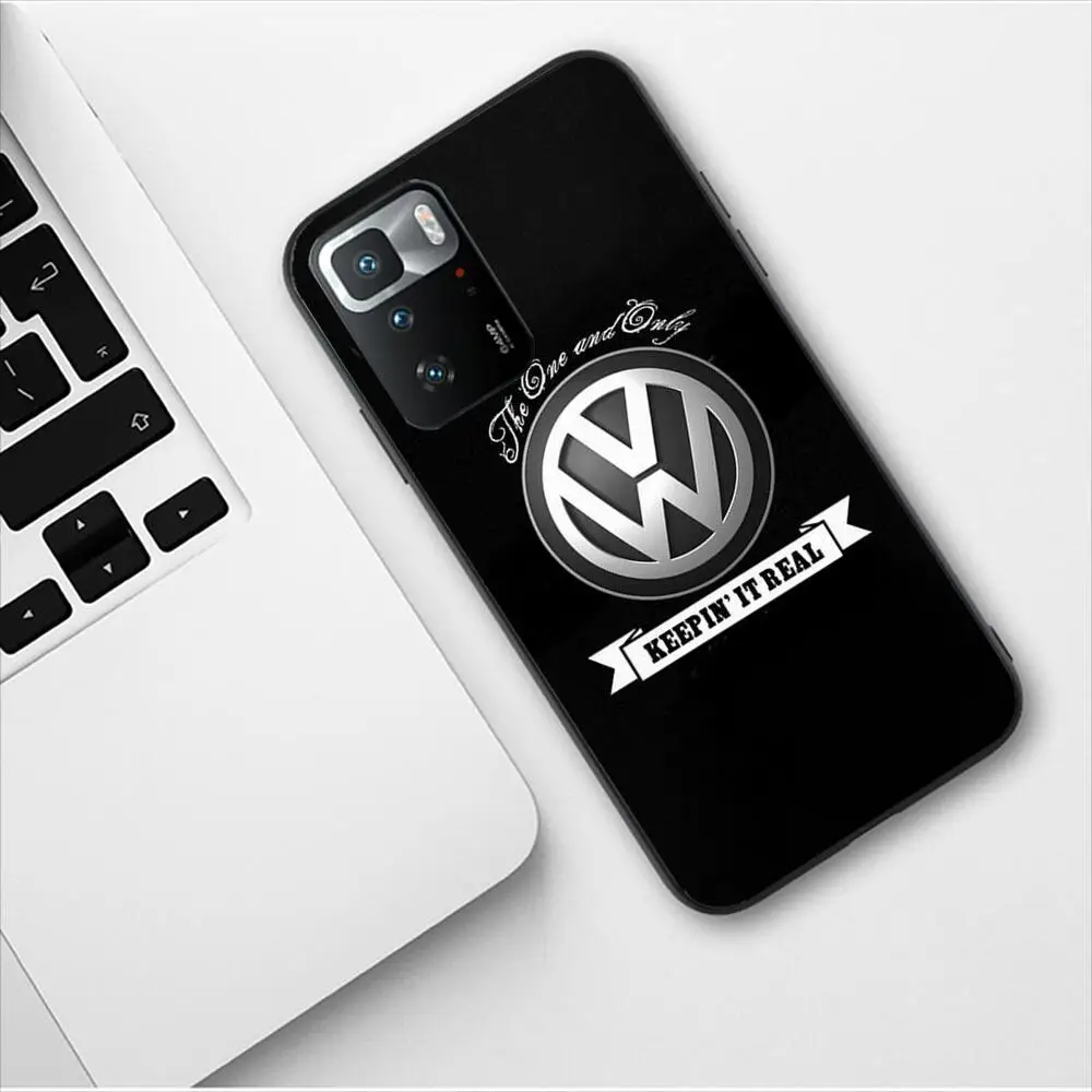 Volkswagen Car Logo Black Phone Case For Redmi 9 9A 7A 10 8A 10A 8 Note 11 10S 7 11S Plus POCO X3 Pro Luxury Fashion Phone Cover