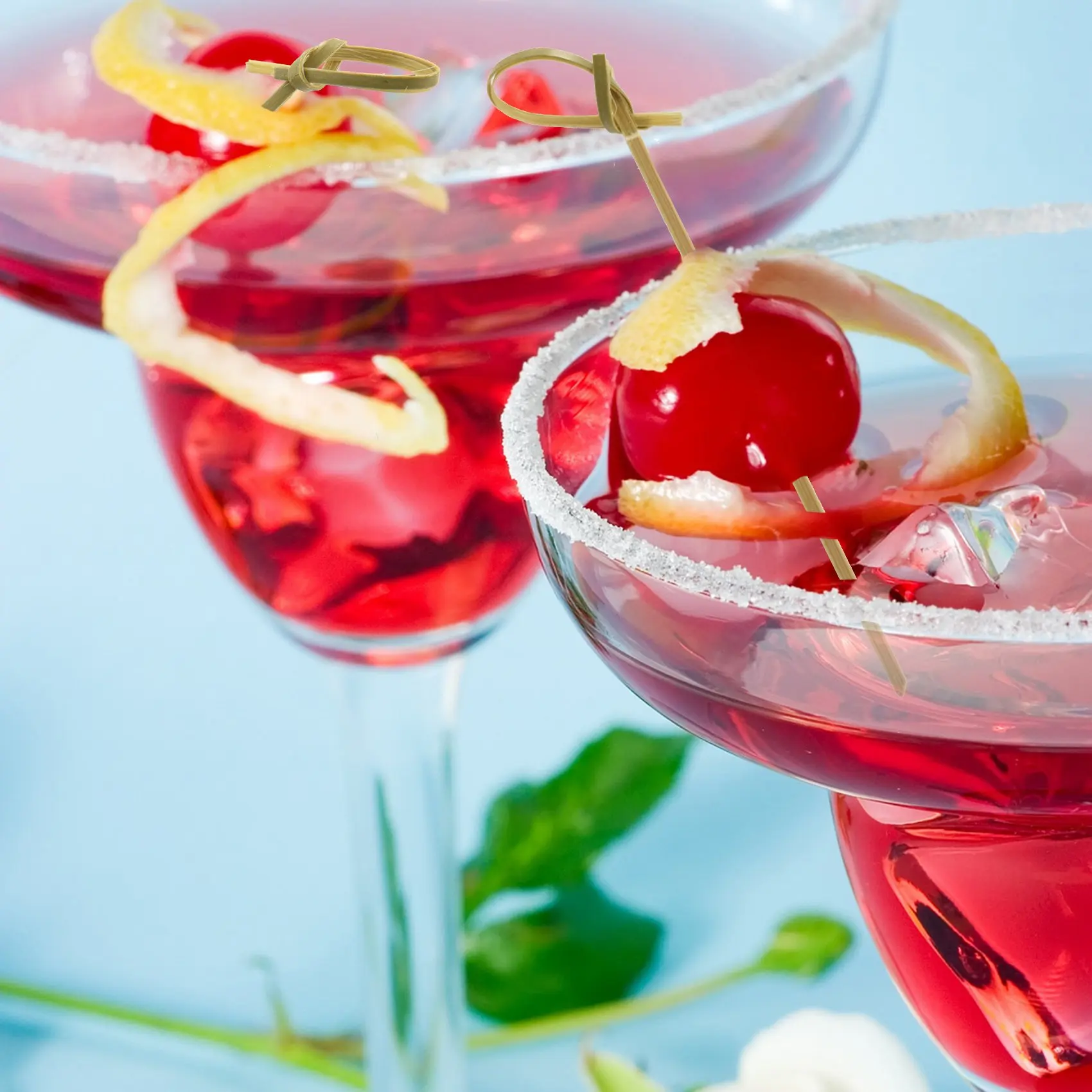 300 упаковок бамбуковых наборов для коктейлей зубочистки бамбуковые шампуры