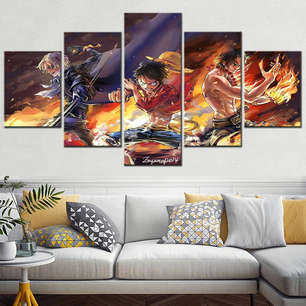 

OnePiece Luffy Zoro Manga Poster Anime Characters Prints On Canvas Wall Art Decoration For Kids Room Decor Picture Framed