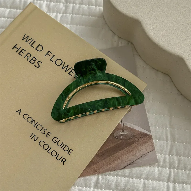 Французская простая изогнутая заколка для волос среднего размера женская на