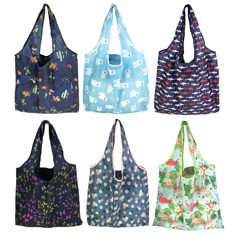 

Print Pattern Eco Shopping Bag Folding Reusable Tote Handbag Environmental Shoulder Bag Shopping Bags Multifunction Fashion Bags