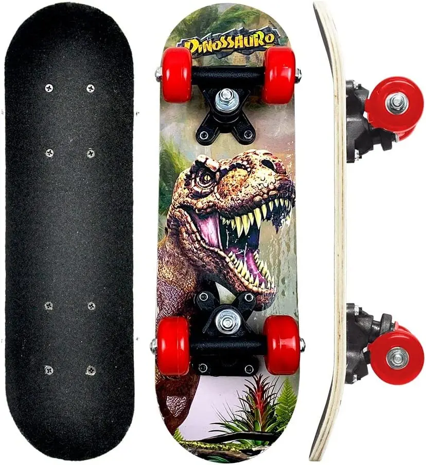 

Skate Infantil Dino Madeira 43,5cm até 30kg,
