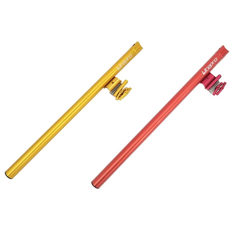 

Litepro 2 Pcs Folding Bike Seat Post 31.8Mm 580Mm Aluminum Alloy Seatpost Bicycle Seat Tube For Brompton, Gold & Red