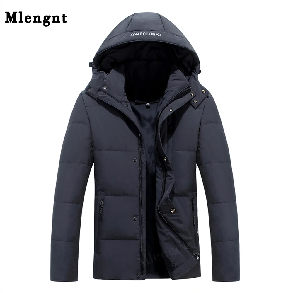 Men's Winter Down Jacket Quality White Duck Down Coats Hat Detachable Stand Collar Outerwear Waterproof Snow Warm Thicken Parkas