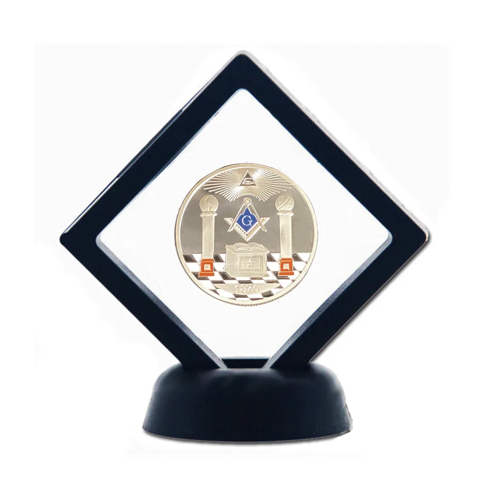 

European Masonic Freemasonry Brotherhood Silver Coin Commemorative Coins Collect Good Quality W/ Frame