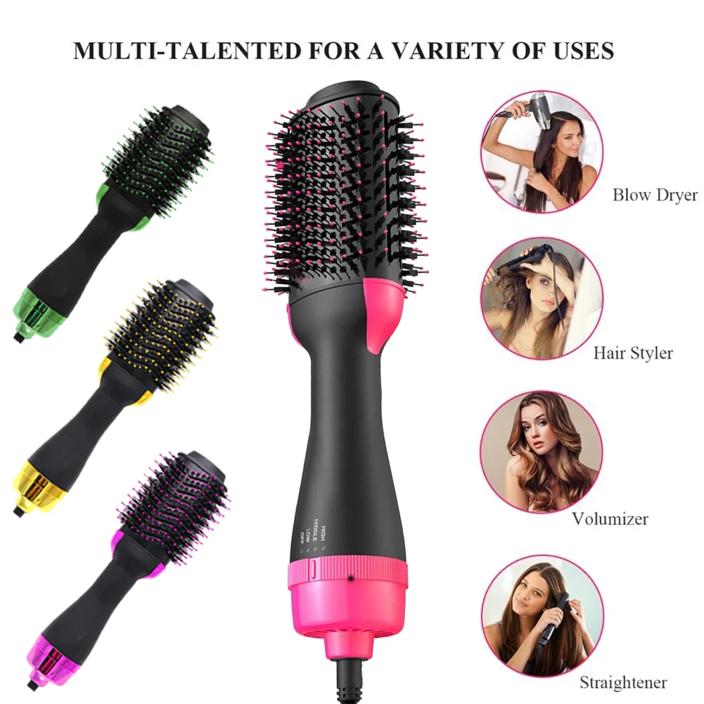 

One Step Hair Dryer Hot Air Comb Volumizer Salon Styler Brush Straightener Curler Roller Electric Ion Blow Dryer Brush