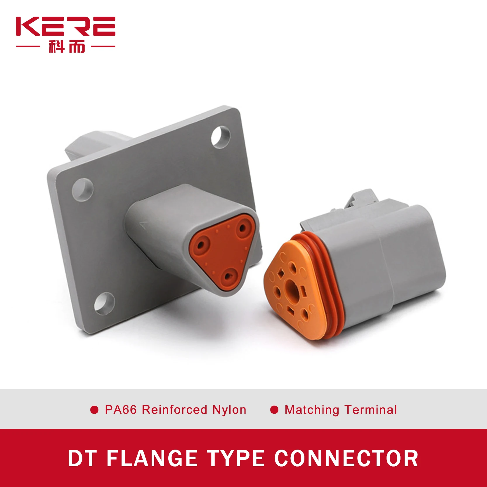 

KERE DT04 Waterproof Sheath 2/3/4/6/8/12Pin Core Flange Type Automotive Connector Butt Harness Socket Terminal