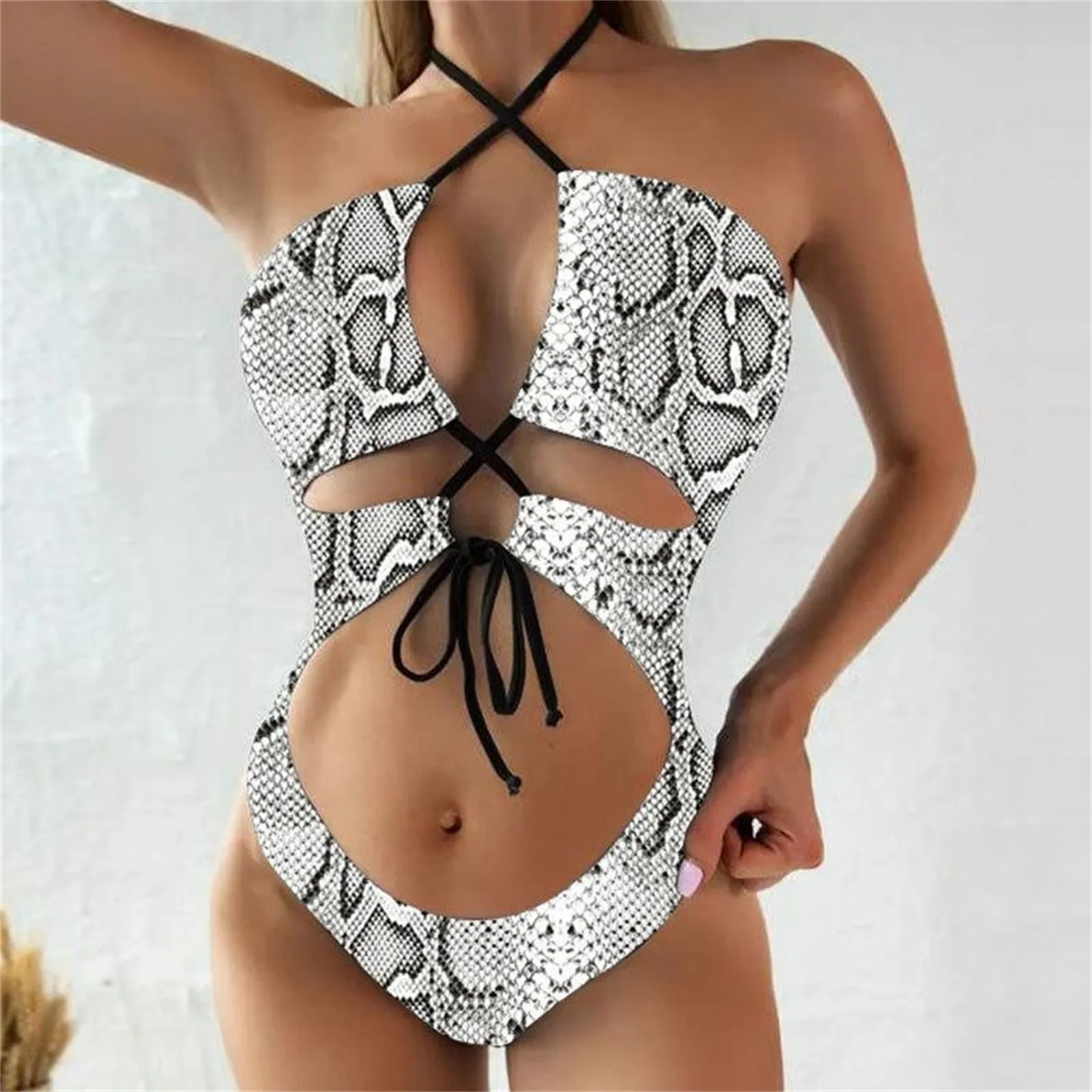 

Summer Swimwear One Piece Monokini Women'S Swimsuit Sexy Bikini Printing Conjoined Swimsuit High Waist Swimsuit Beach Suit