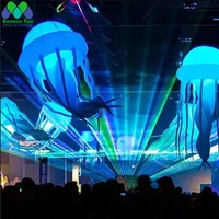 3mts long hanging inflatable jellyfish with led strip and built in blower party wedding stage nightclub decoration balloon