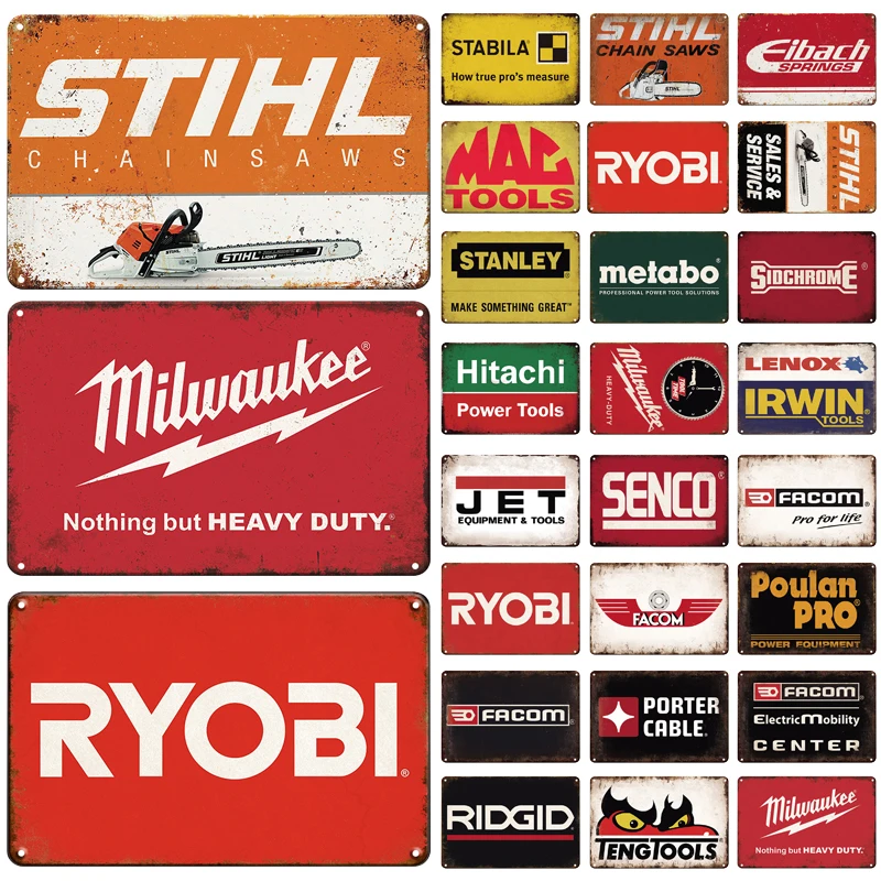 Винтажный инструмент в стиле ретро, металлический жестяной знак, винтажная металлическая пластина, мастерская, декор для мужчин, пещера, домашний гараж, мастерская, клубный Настенный декор