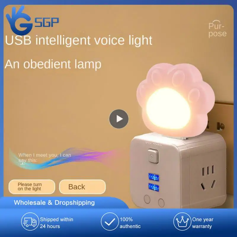 

Brightness Led Reading Light Eye Protection Small Usb Plug Lamp Bedroom Decor Bedside Lamp Night Lamp Usb Voice Night Light Mini