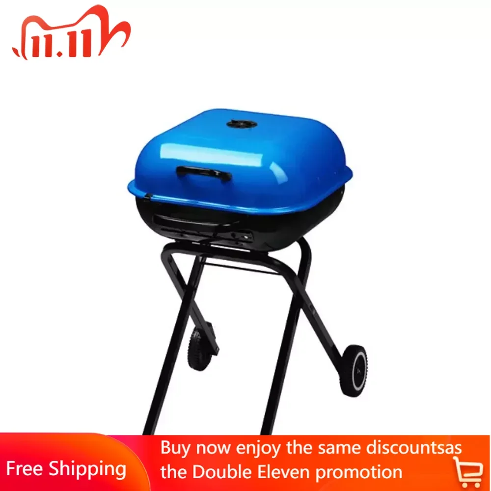 

Уличный гриль для барбекю, портативный синий гриль на древесном угле, бесплатная доставка, складной уличный барбекю, подставка для сада, кемпинга, Газа