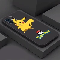 cartoon pikachu phone case for funda iphone 11 12 13 pro max mini x xr xs se 2020 5s 6 7 8 plus etui coque black soft carcasa