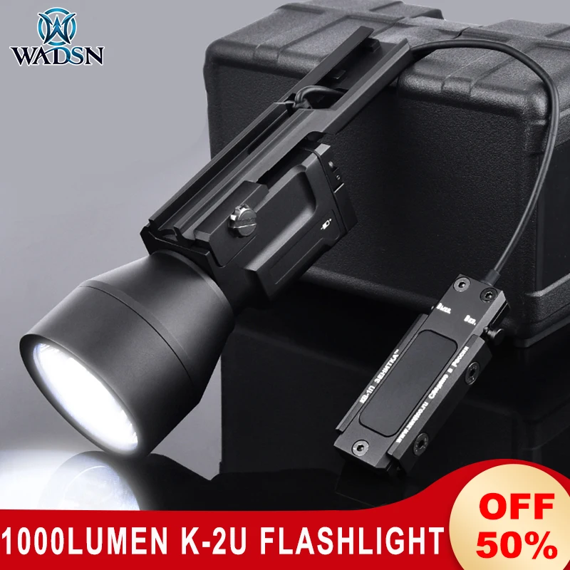 WADSN KLESCH-2U Light 1000 lumen Tactical Flashlight Airsoft Weapon Scout Light Remote Pressure Switch Strobe Fit 20mm Rail
