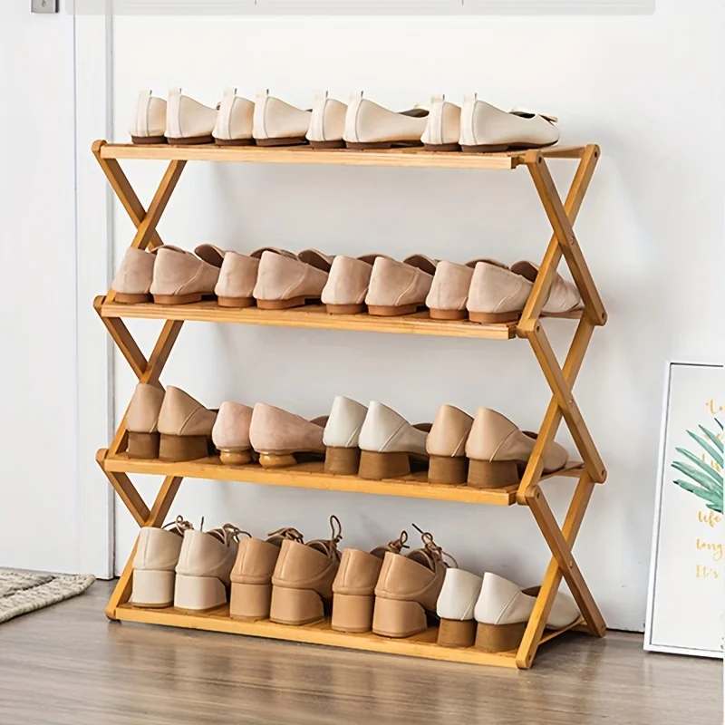 

1 шт. Складная стойка для обуви, простая полка для обуви в общежитии, складная Многоуровневая мини стойка для обуви, компактная S