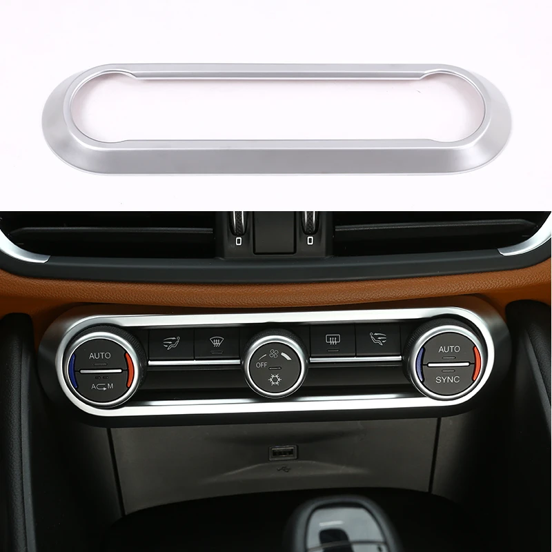 

1 Pcs Center Air Conditioning Adjustment Frame Trim For Alfa Romeo Giulia Stelvio 2017 Car Accessories ABS Chrome