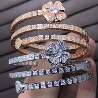 925 sterling silver fashion high version seiko star windmill bracelet with three circles full diamond bracelet fine jewelry