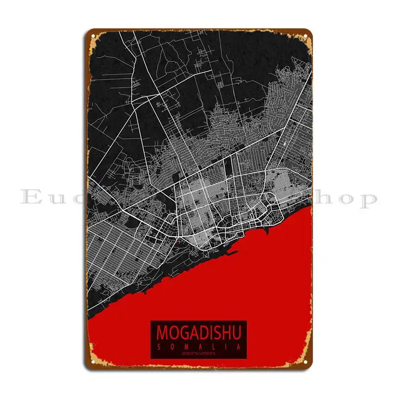

Карта Могадишу, Восточный металлический плакат с табличкой, гаражные таблички, персонализированная печать, Настенный декор для паба, жестяной плакат