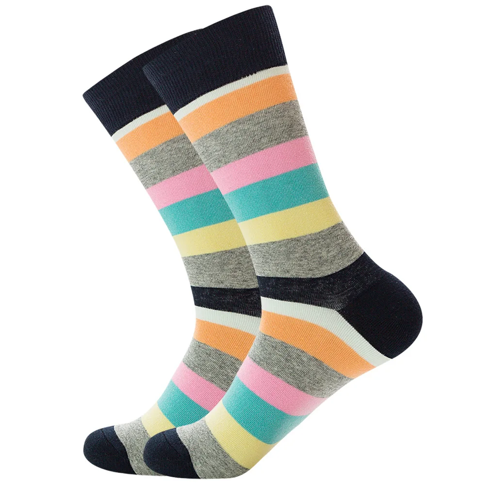 5 Pairs High Quality Happy Funny Women and Men Combed Cotton Socks Colorful Fashion Hiphop Casual Men Socks