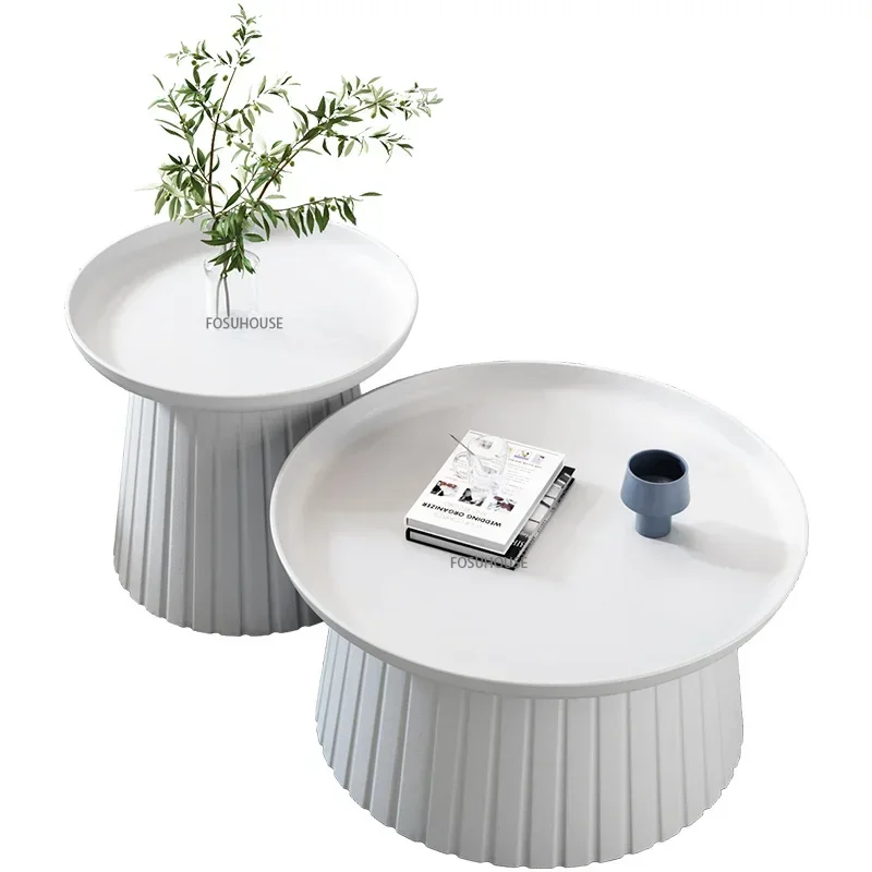 Nordic Plastic Coffee Table Living Room Furniture Home Small Apartment Multifunctional Simple Round CN