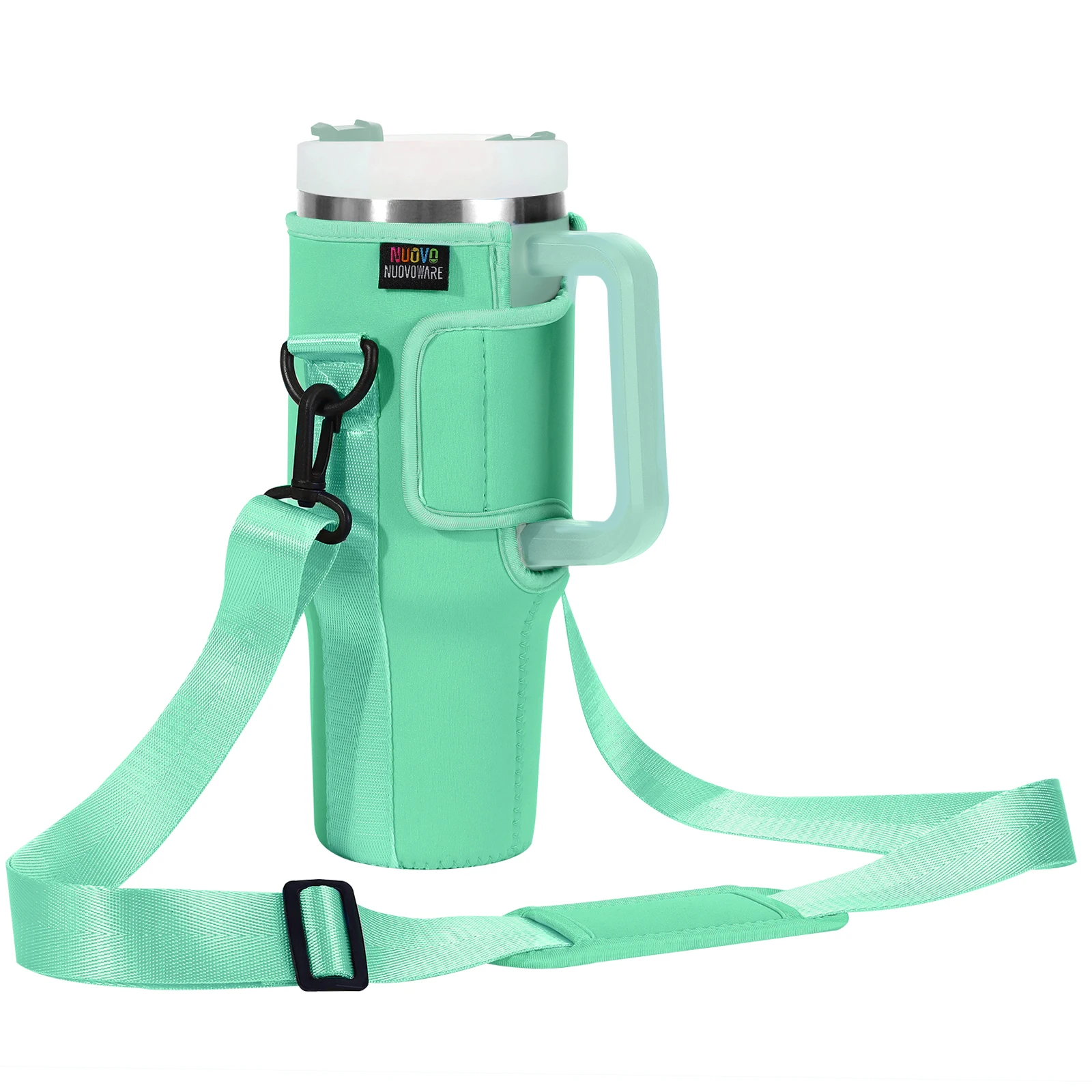 

Nuovoware Water Bottle Carrier Bag For Stanley Quencher H2.0 40OZ Adjustable Shoulder Strap Bottle Pouch Holder for Hiking Trave