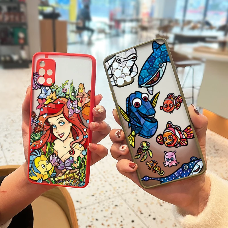 

Disney Princess Ariel Mermaid For Samsung A72 A71 A70 A50 A52 A51 A42 A32 A22 A21S A12 A33 A53 Frosted Translucent Phone Case