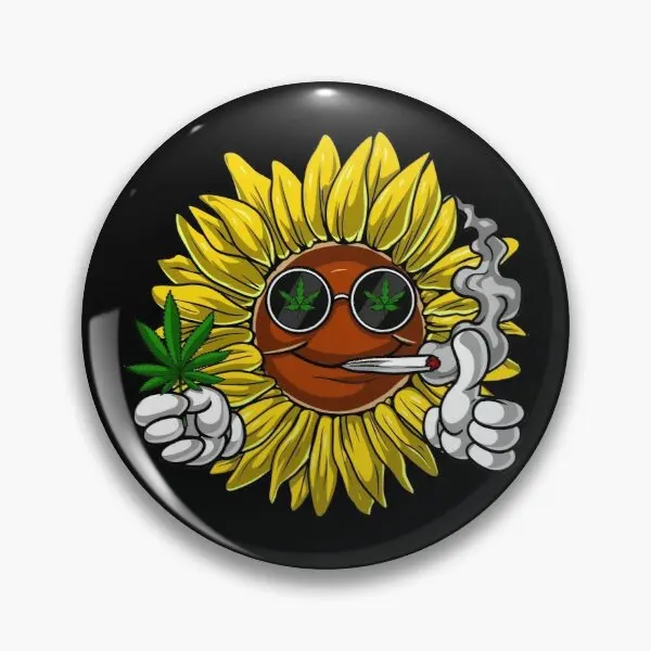 

Sunflower Hippie Stoner Customizable Soft Button Pin Hat Clothes Brooch Lapel Pin Lover Jewelry Cartoon Collar Decor Badge