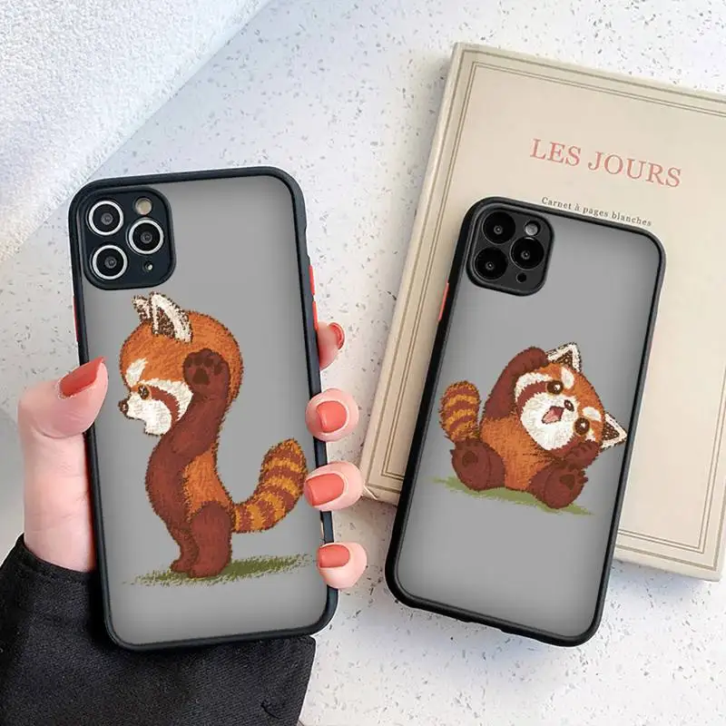 

red panda cartoon cute art Phone Case matte transparent For iphone 7 8 11 12 13 plus mini x xs xr pro max cover