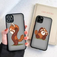 red panda cartoon cute art phone case matte transparent for iphone 7 8 11 12 13 plus mini x xs xr pro max cover