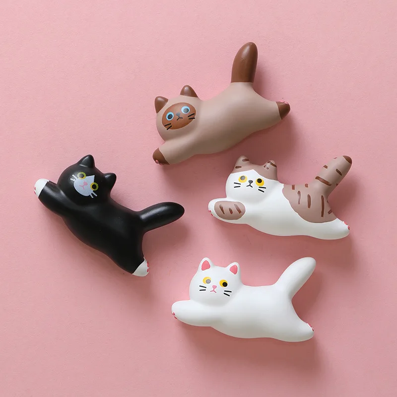 Running Cat Refrigerator Magnet Creative Magnet Resin Stereo Diy Decorative Accessories Large Magnetic Sticker