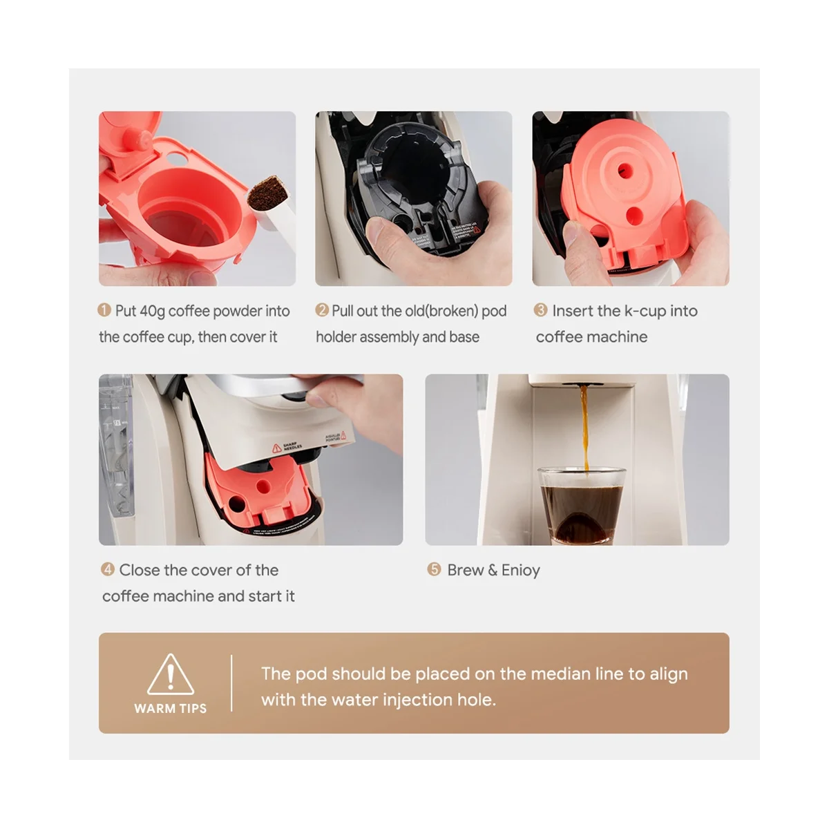 

Coffee Pod Filled Capsule Filter Kit for 2.0 Coffee Capsule Cup Reusable Strainer for K200.K250.K300.K350