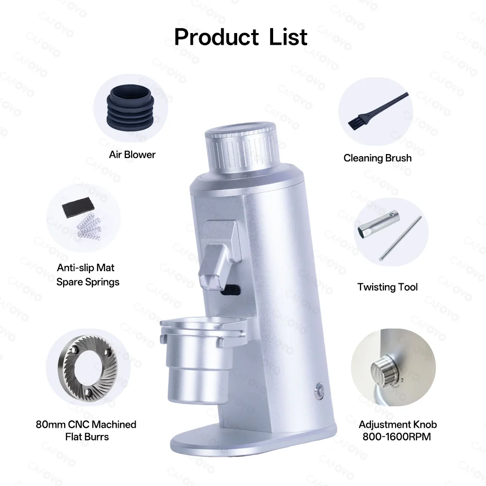 CAFOVO FR-G180F электрическая кофемолка с плоскими заусенцами