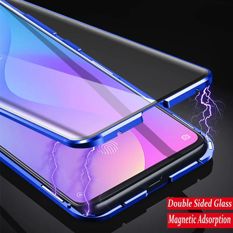 Магнитный чехол из закаленного стекла 360 для Xiaomi Mi 10 11 12 Pro Note Redmi 11s металлические