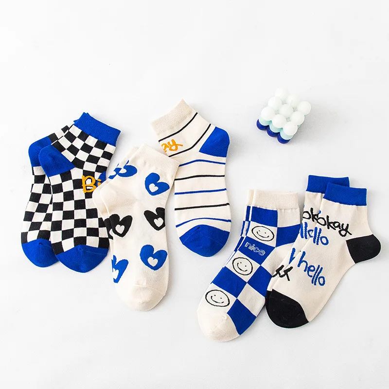

Модные мужские носки в японском стиле баскетбольный клуб Kleinley Blue Harajuku Корейская версия клетчатые хлопковые спортивные женские носки