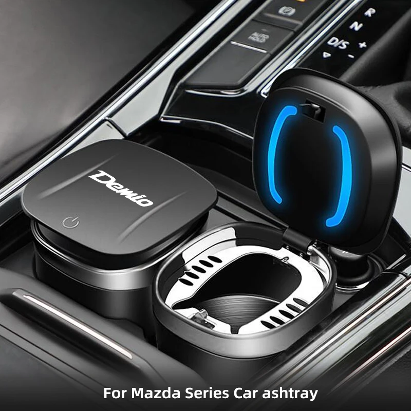 

Portable one-touch opening ashtray for MAZDA SKYACTIV Axela 2 3 CX6 CX-5 CX4 CX3 CX8 CX9 with LED light Car Accessories