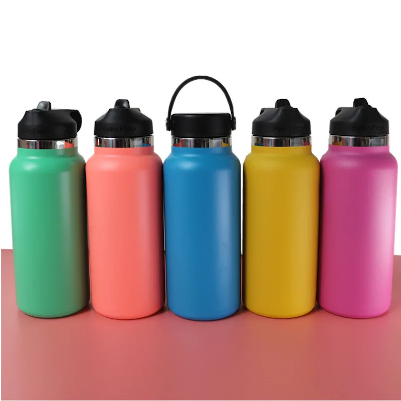 

40oz Large Capacity Creative Sports Water Bottle Stainless Steel Vacuum Insulation Cup Outdoor Portable 32oz Space Kettle Flask