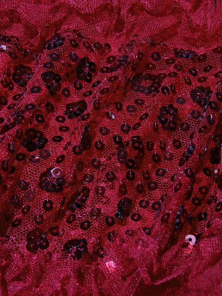 Женское платье с блестками TWOTWINSTYLE белое элегантное Сетчатое составного кроя