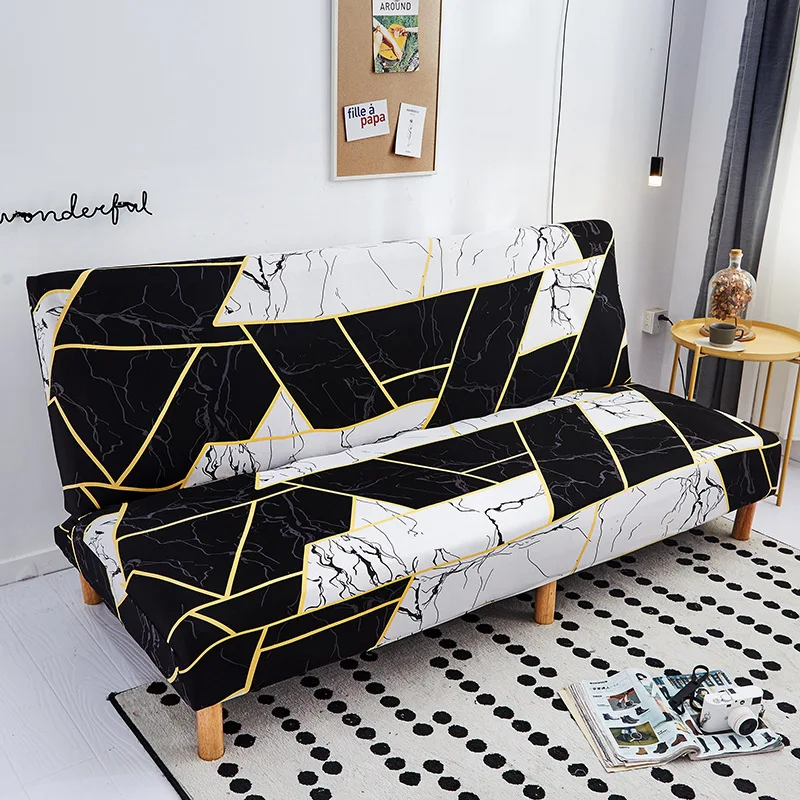 

Stretch Armless Sofa Bed Cover for Living Dining Room All-inclusive Without Armrest Slipcover Foldable Couch Sofa Futon Cover