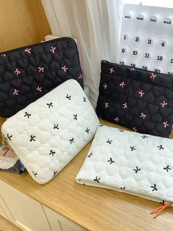 Нейлоновая сумка для ноутбука с милым бантом и вышивкой на заказ 13-14 дюймов ipad Pro 11