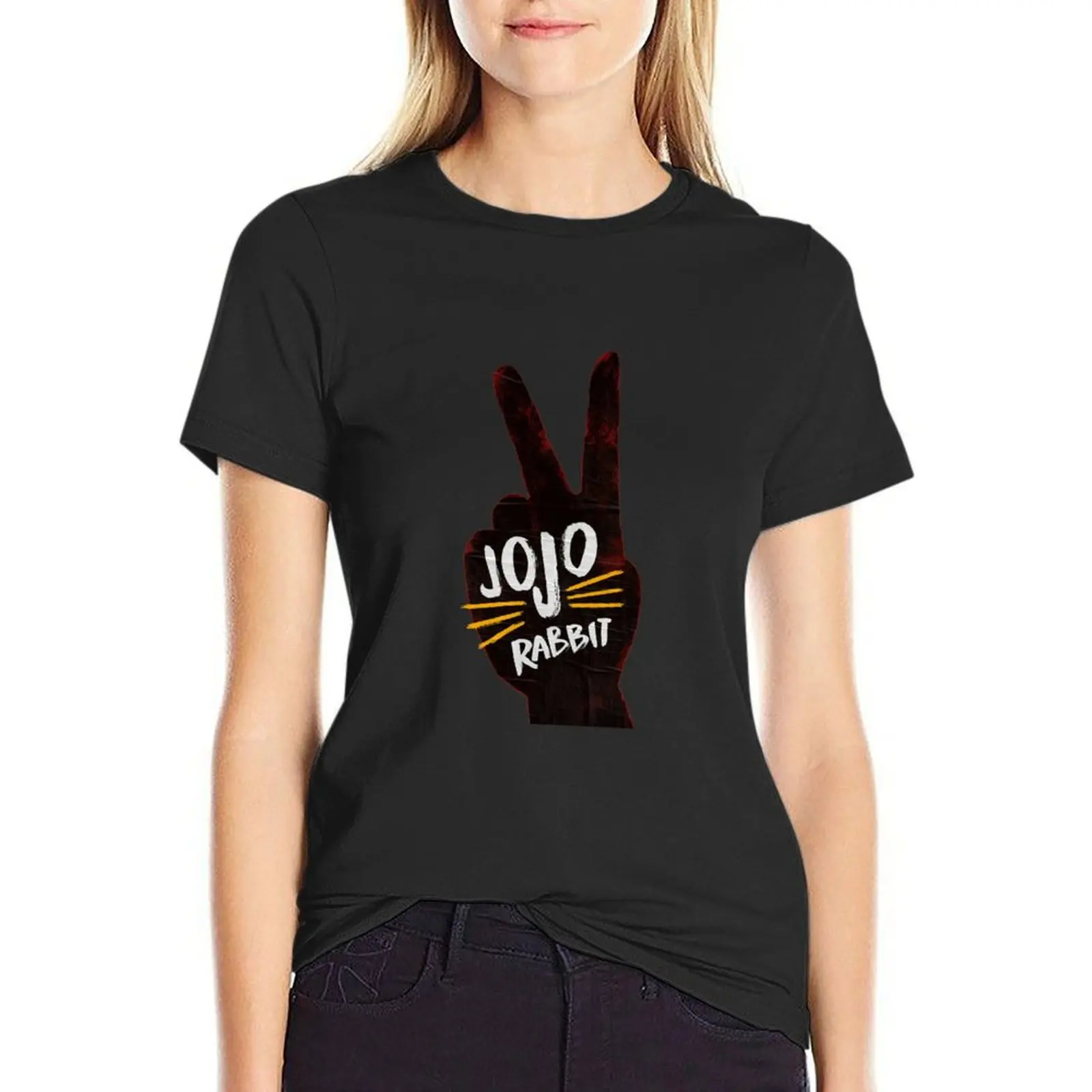Футболка Jojo Rabbit Sticker корейская мода летний топ Женская одежда простые футболки