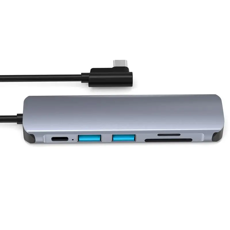 

USB C Hub Multiport Adapter 6-in-1 Type USB C HUB With 4K30Hz Port USB3.0 Multiport Adapter Dongle S-D/TF Card Reader For Data
