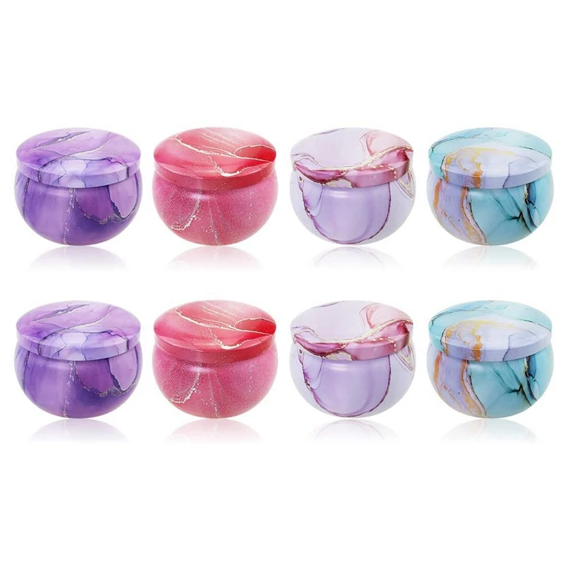 

8Pcs Candle Tins for Candle Making Kit Empty Metal Candle Tin with Lids Storage Tins Reusable for Tea Candy Spices Gifts