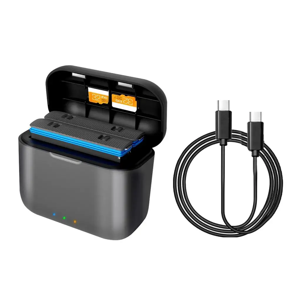 

For Insta360 X3 Battery Charger Base Storage Case Fast Charging Hub Type-C Rechargeable Batteries Box Action Camera Accessories