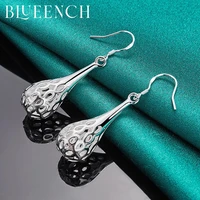 blueench 925 sterling silver water drop stereo hollow earrings for woman proposal wedding fashion jewelry