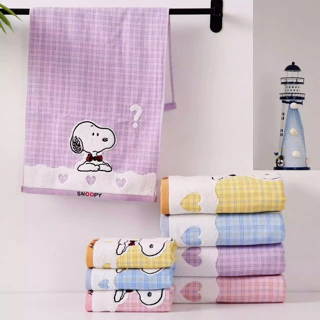 

74X34cm TAKARA TOMY Snoopy Cotton Towel Cute Dog Bath Towel Super Soft Home Bathroom Washing Hand Face Towel