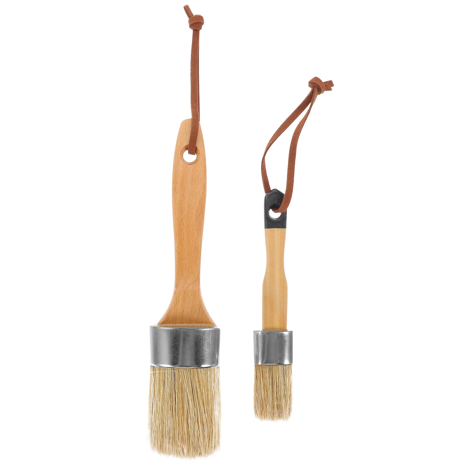 

2 Pcs Stain Brushes Wooden Deck Paint The Wall Applying Bristles Walls Applicator Chalk