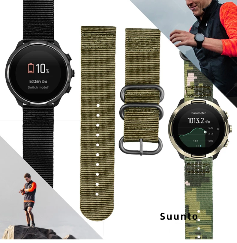 

Холщовый ремешок для часов SUUNTO Pro/Songtuo 9 Sparta baro speed, фотоэлектрический наружный нейлоновый браслет 24 мм