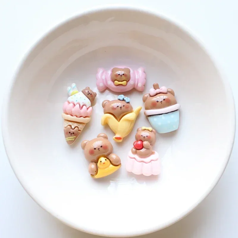 10 шт. мультяшный банан Мороженое медведь искусственный торт животное шпилька для