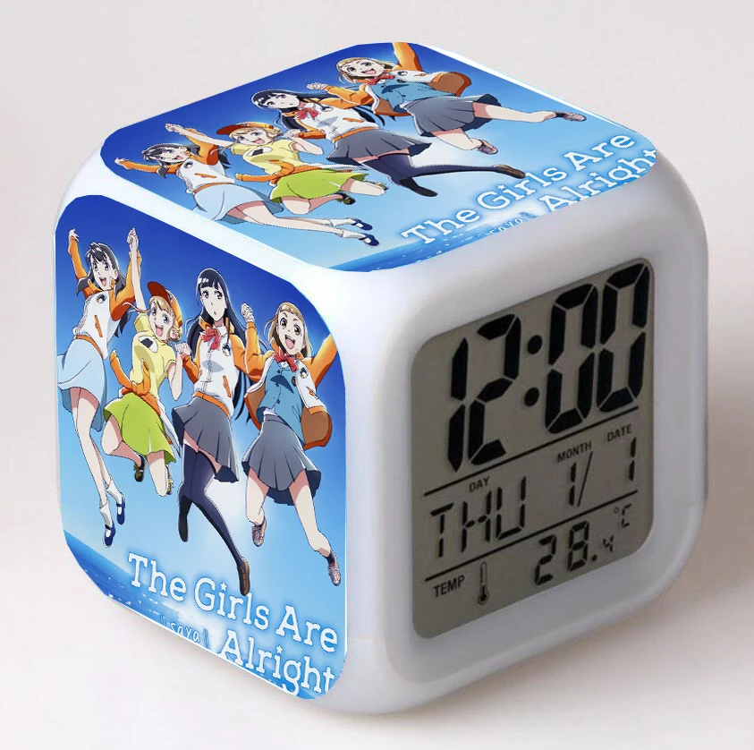 

Kids Alarm Clock Digital Led Watch Desktop Clock Children Alarm Clock For Anime A Place Further Than the Universe Desk clock