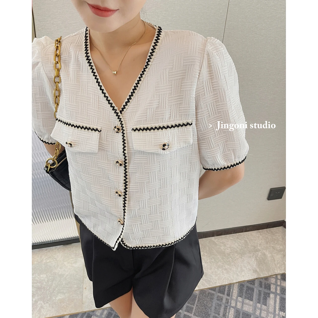 

Fashion Woman Linen Blouse 2023 Shirts Top Short Sleeve Vintage Elegant Korea Stylish Crop Summer Clothing Luxury Za White Puff